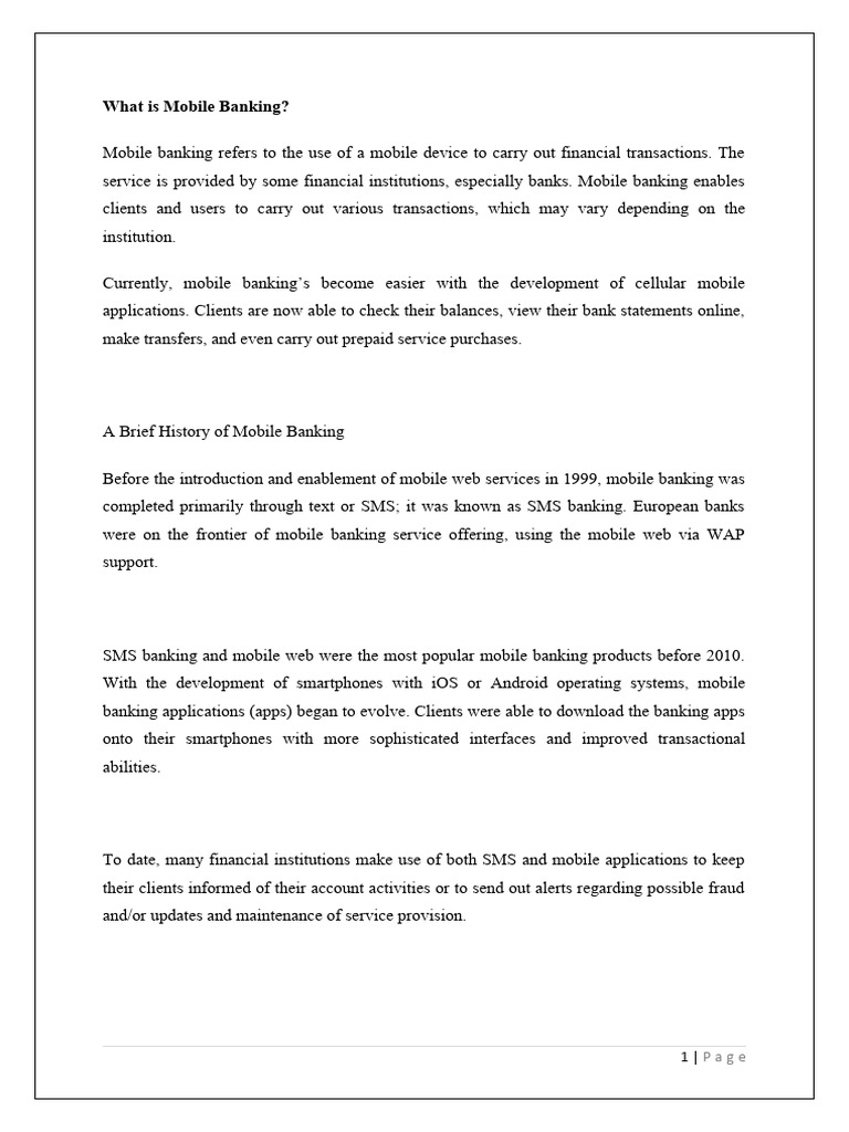 Introduction Of Microinsurance Into Mobile Bankings Product Suite