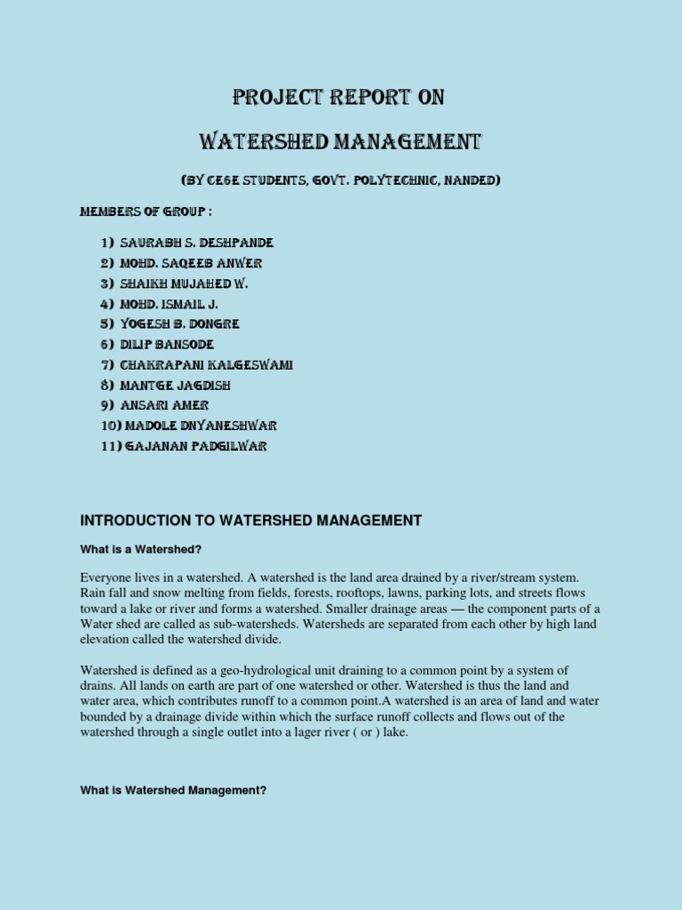 5 Ict 4 Watershed Management Projects