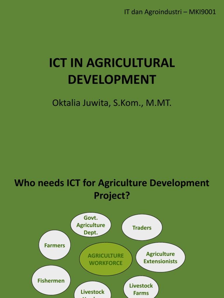 Mapping Ict Solutions Along The Ag Value Chain