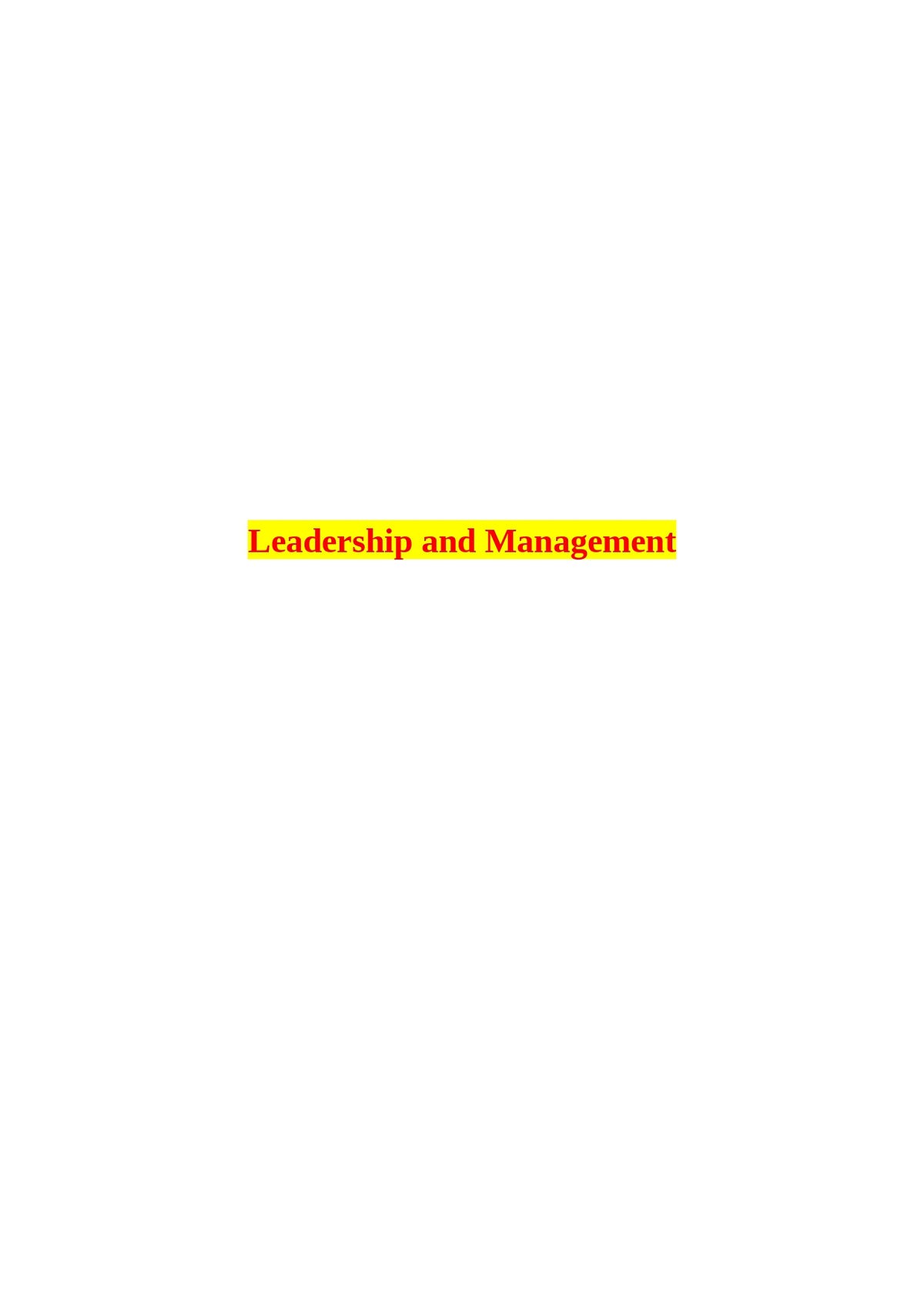 Leadership Management