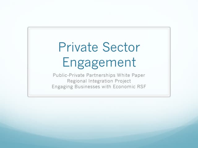 Public Private Partnerships In The Wake Of Disaster