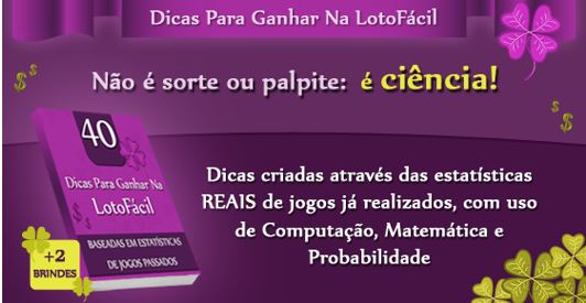 Ebook Bonus 40 Dicas Para Ganhar Na Lotofacil